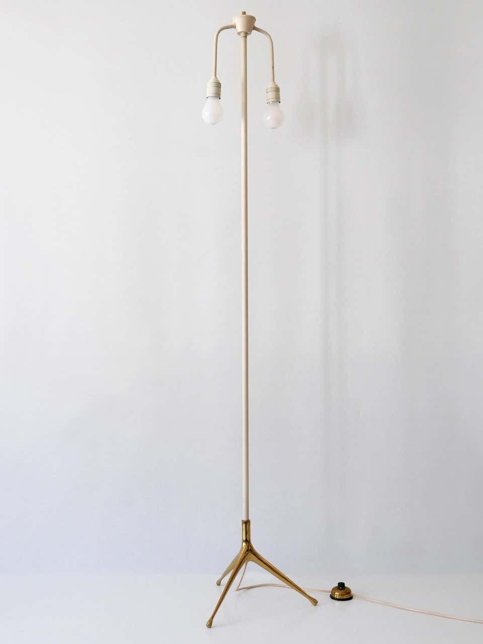 Rare Mid Century Modern Crowfoot Floor Lamp By Vereinigte Werkstätten 1950s photo Lighting