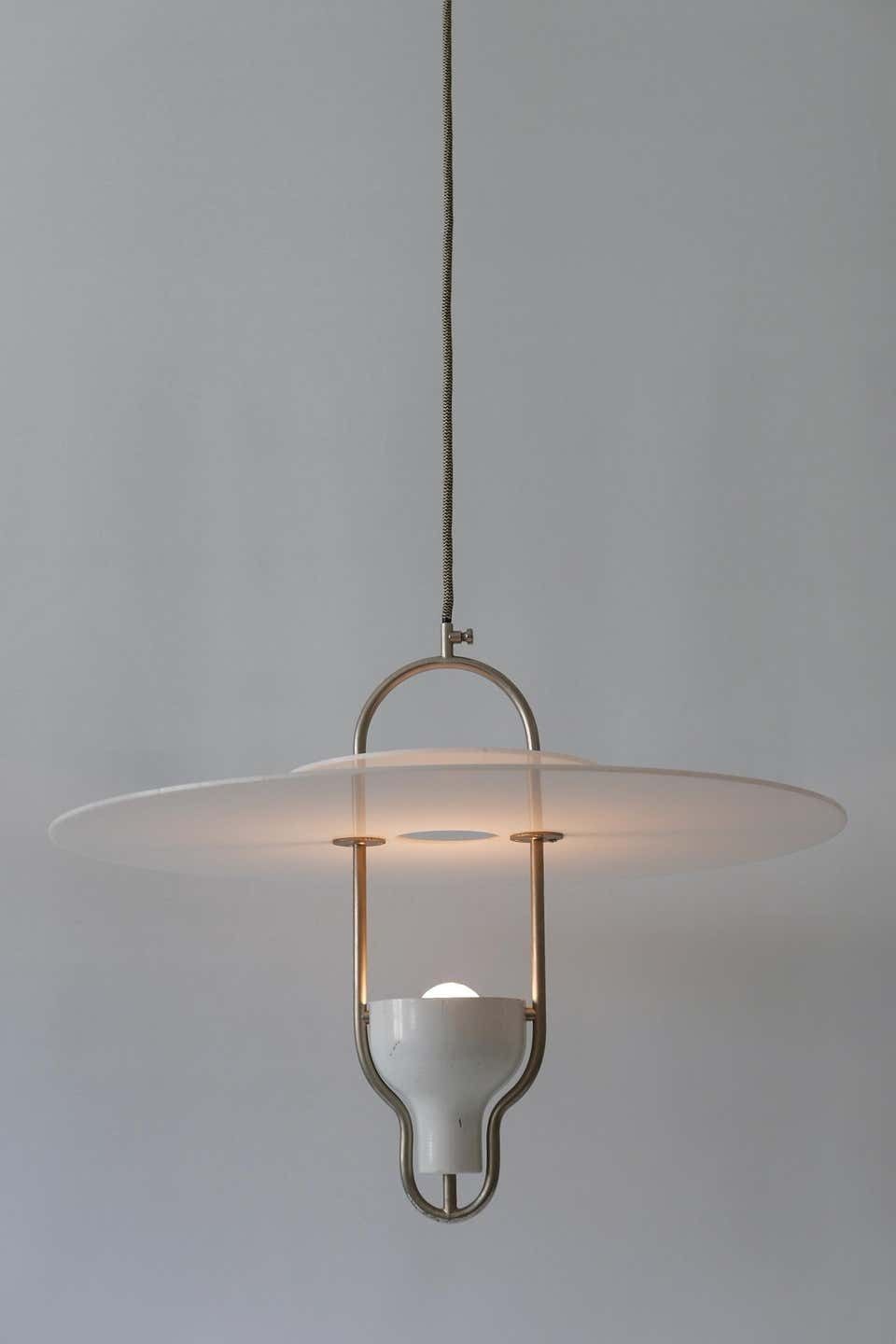 Exceptional Mid Century Modern Ufo Pendant Lamp, Italy, 1960s photo vintage