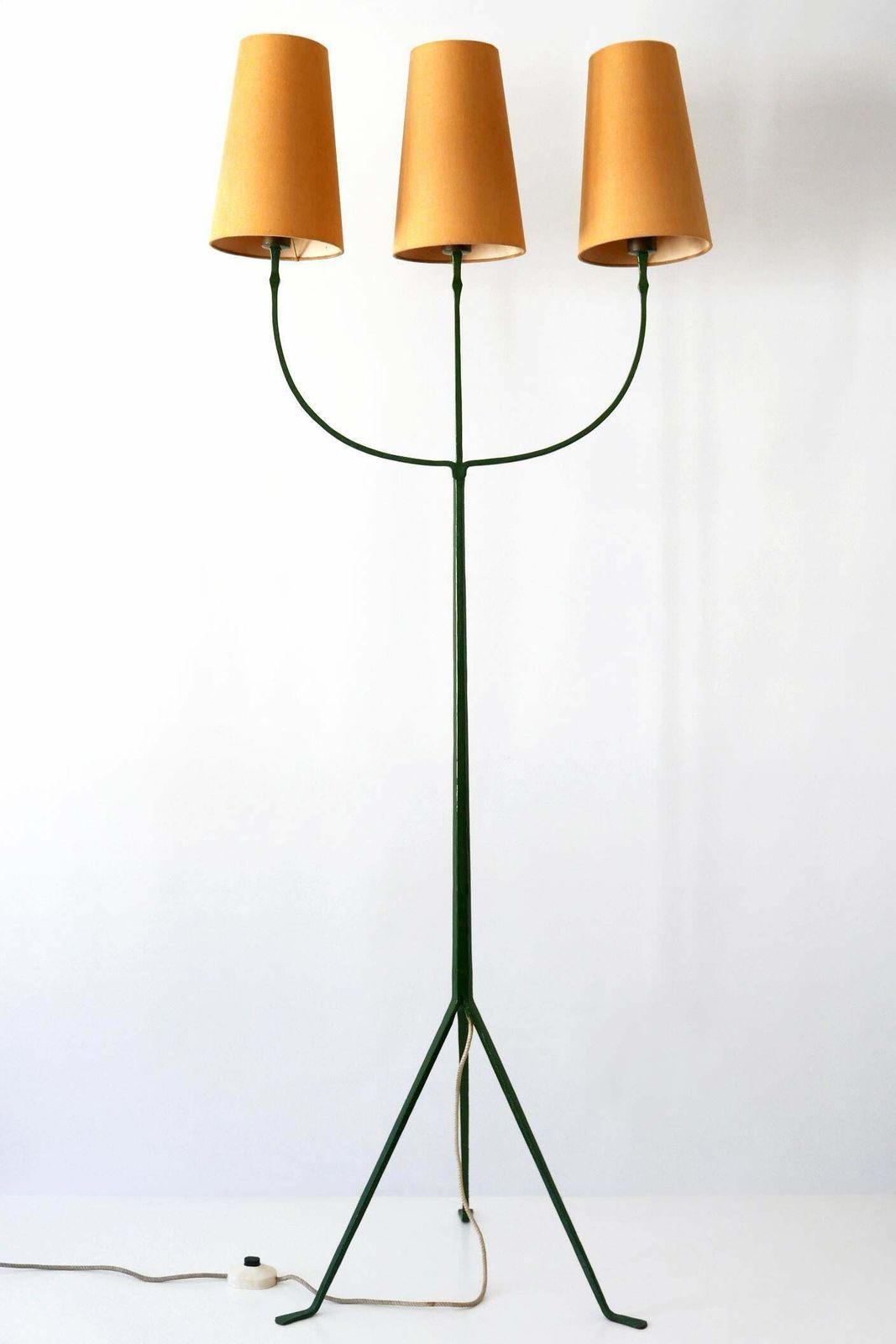 Exceptional Mid Century Modern Three Flamed Floor Lamp 1950s photo for sale