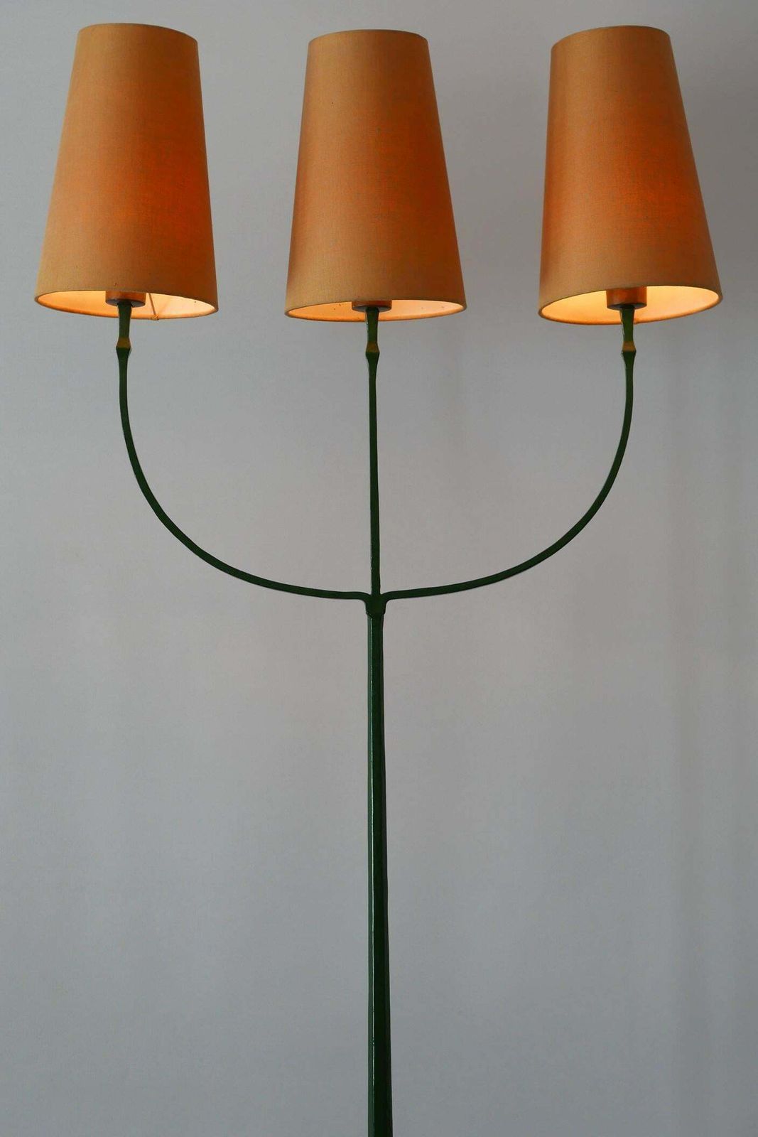 Exceptional Mid Century Modern Three Flamed Floor Lamp 1950s photo vinterior