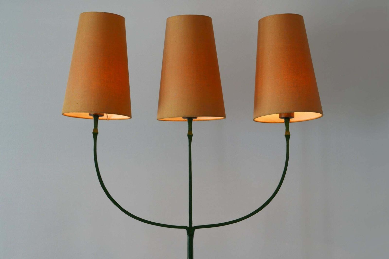 Exceptional Mid Century Modern Three Flamed Floor Lamp 1950s photo vintage