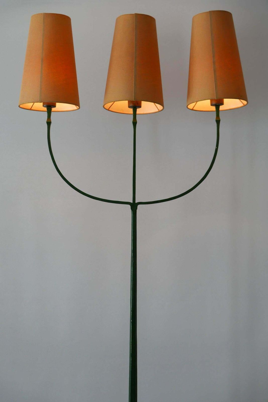 photo furniture Exceptional Mid Century Modern Three Flamed Floor Lamp 1950s