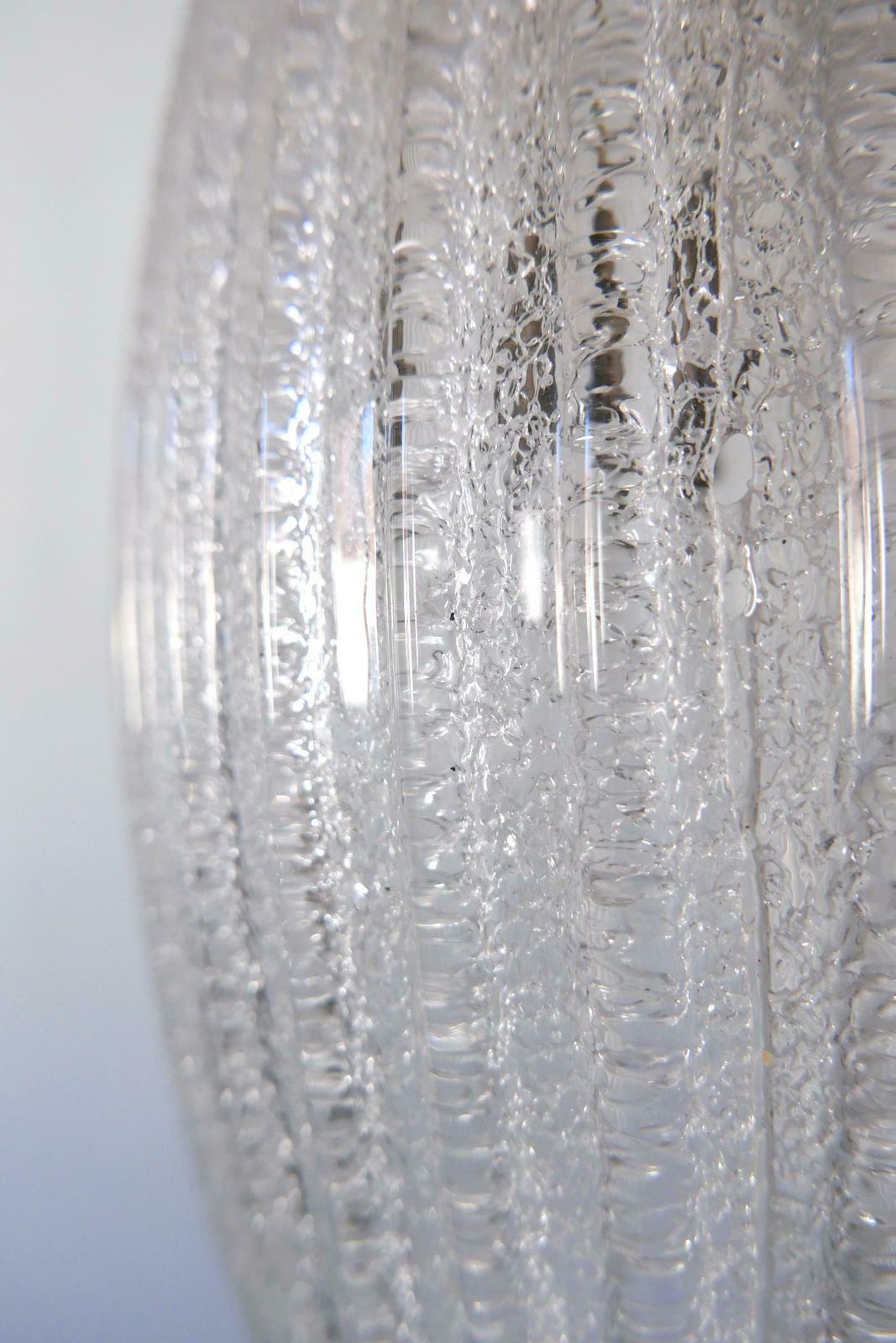 photo furniture Set Of Two Mid Century Modern Textured Glass Pendant Lamps 1960s Germany