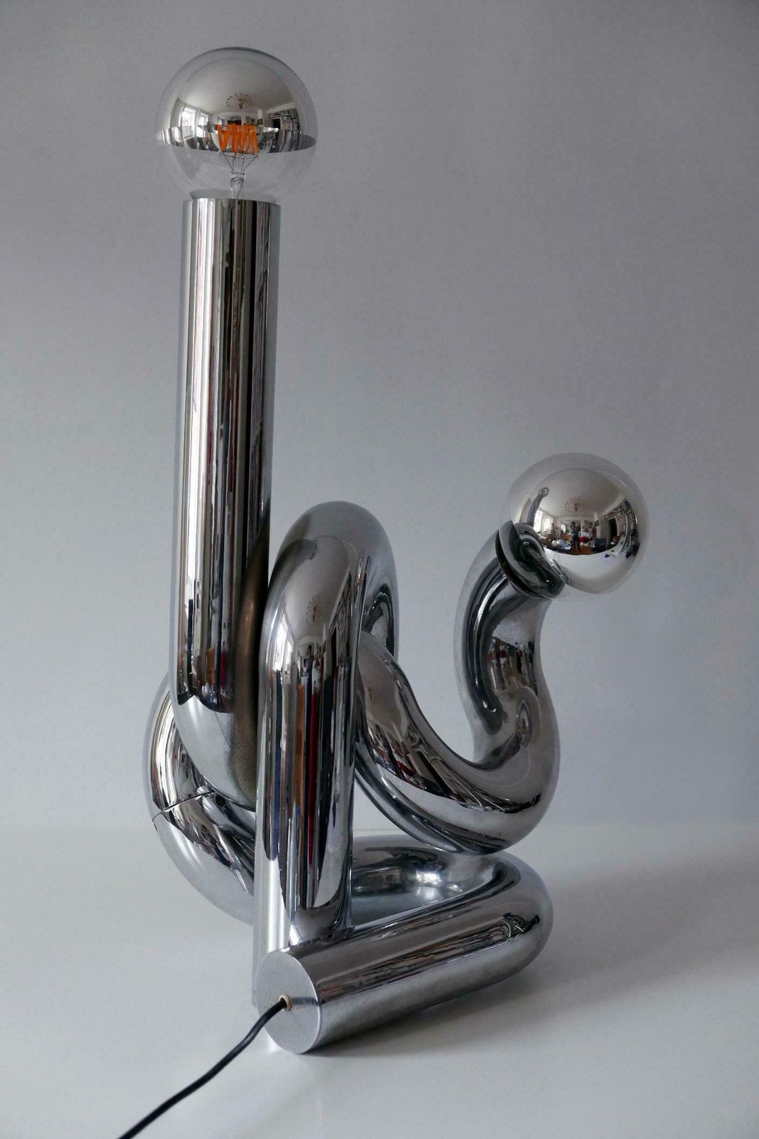 Lighting Sculptural Table Lamp Or Floor Light Bruco By Giovanni Banci 1960s Italy photo