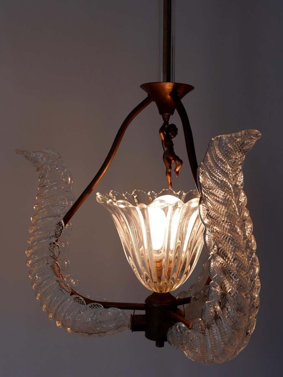 Lighting Rare Mid Century Modern Chandelier Or Pendant Lamp ''Putti'' By Barovier & Toso photo