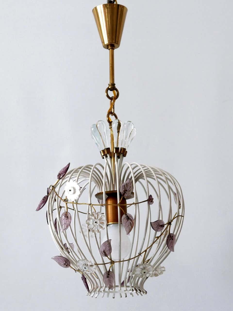 photo for sale Lovely Mid Century Modern Birdcage Pendant Lamp Or Chandelier Germany 1950s