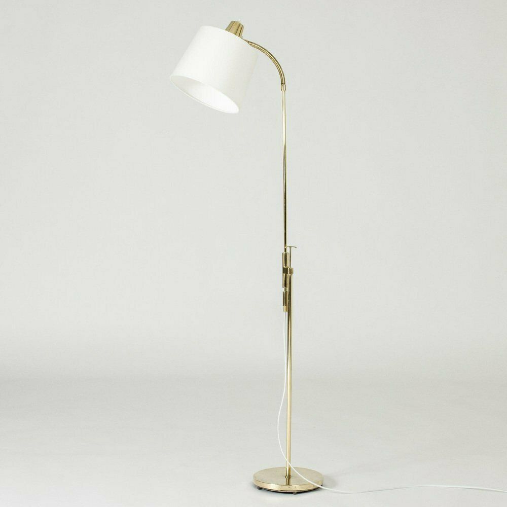 Vintage Scandinavian Brass Floor Lamp 1950s