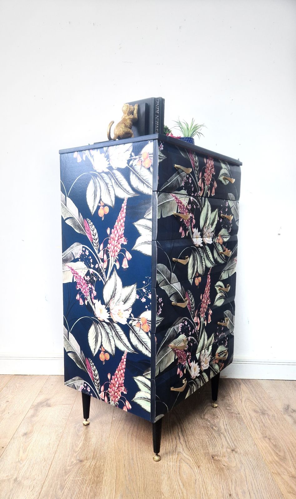 Meredew Chest Of Drawers In Navy Blue photo vintage
