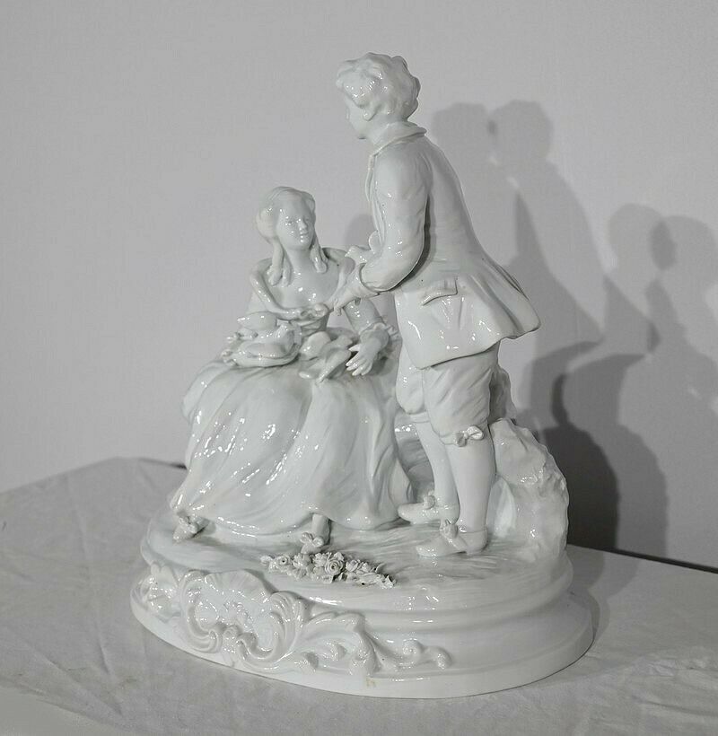 Earthenware "Couple Of Gallants", After F.Boucher, Sèvres   Late 19th Century photo for sale