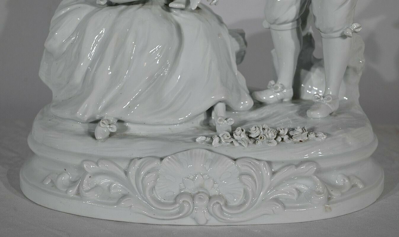 1359.6 Earthenware "Couple Of Gallants", After F.Boucher, Sèvres   Late 19th Century photo