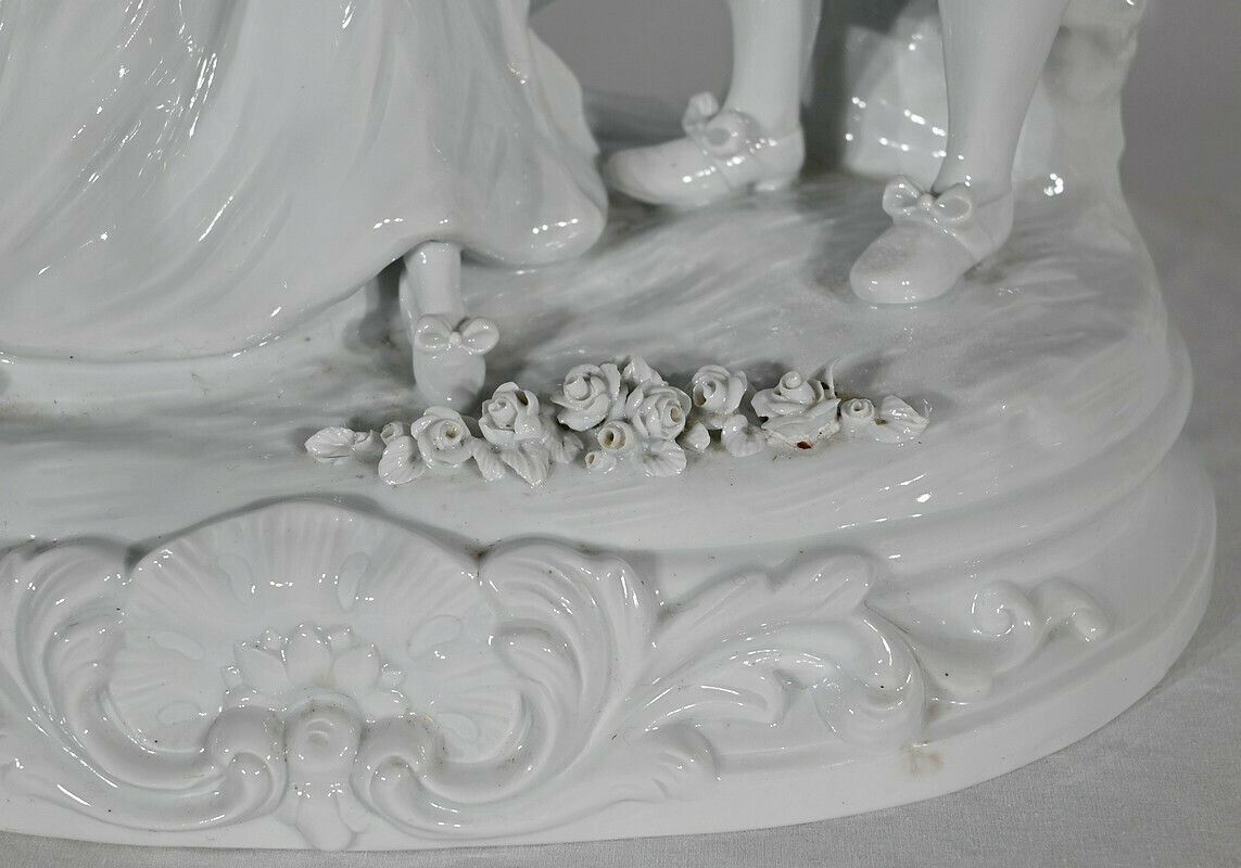 photo vinterior Earthenware "Couple Of Gallants", After F.Boucher, Sèvres   Late 19th Century