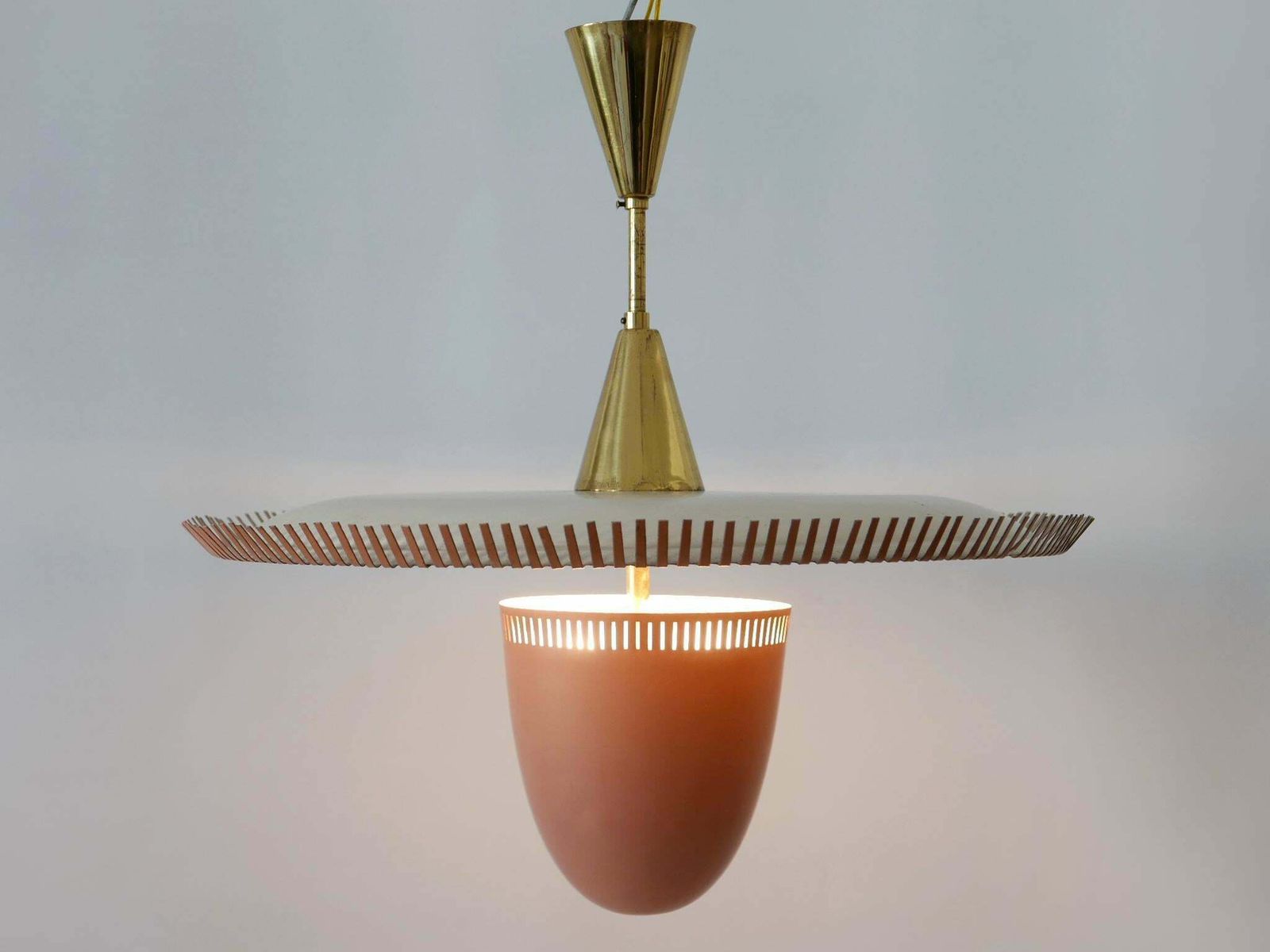 Exceptional & Lovely Mid Century Modern Pendant Lamp Or Chandelier Germany 1950s photo Lighting