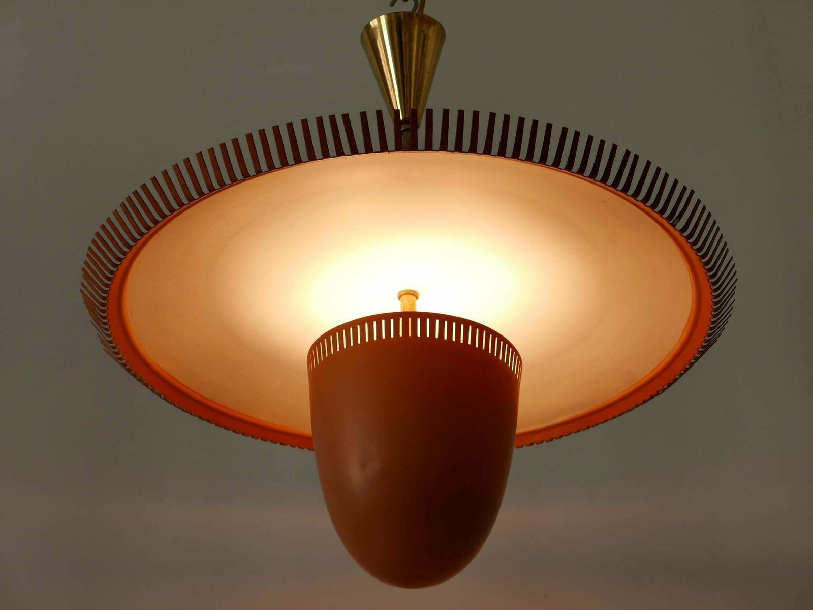 Exceptional & Lovely Mid Century Modern Pendant Lamp Or Chandelier Germany 1950s photo buy