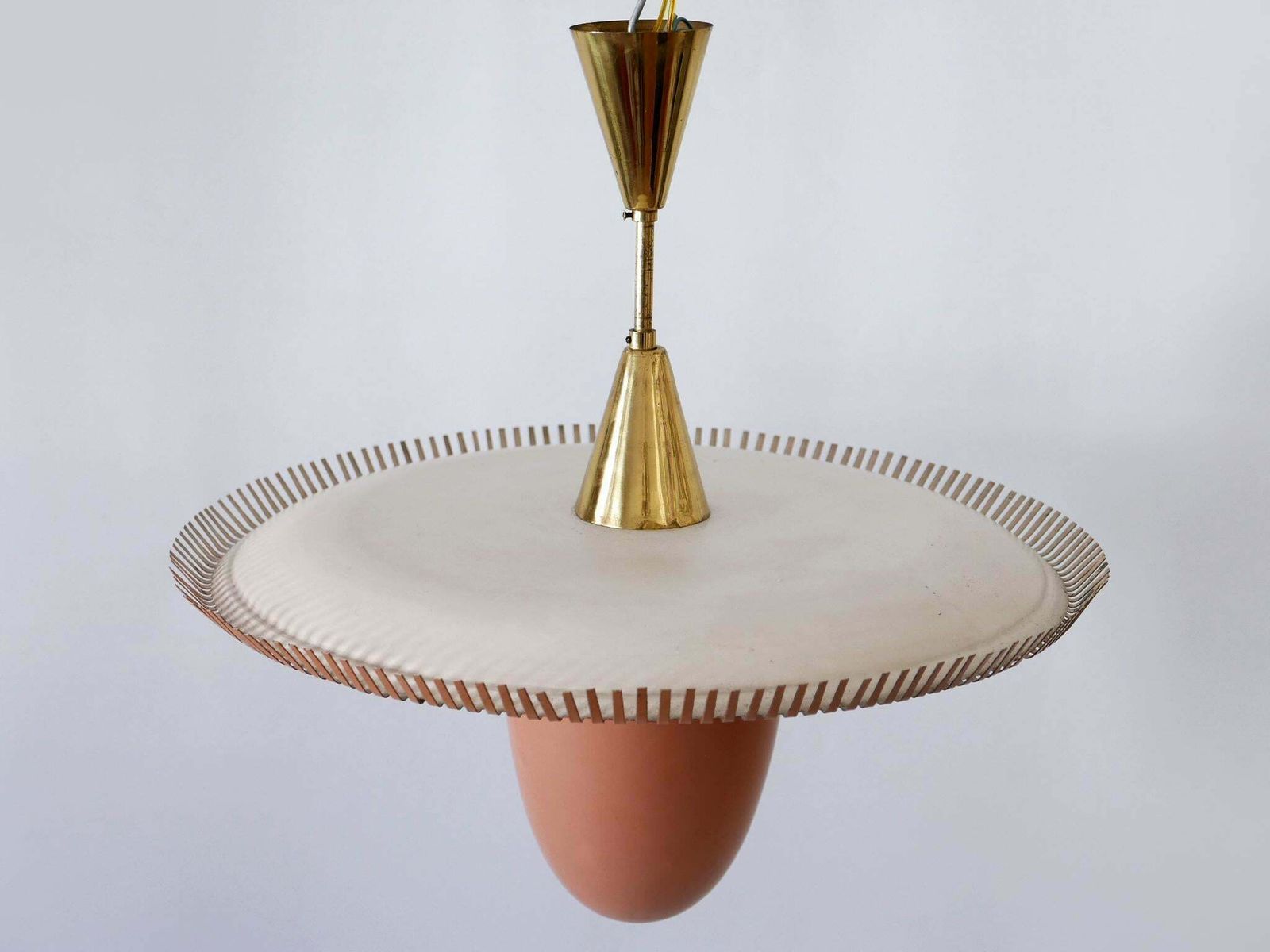 6260.0 Exceptional & Lovely Mid Century Modern Pendant Lamp Or Chandelier Germany 1950s photo