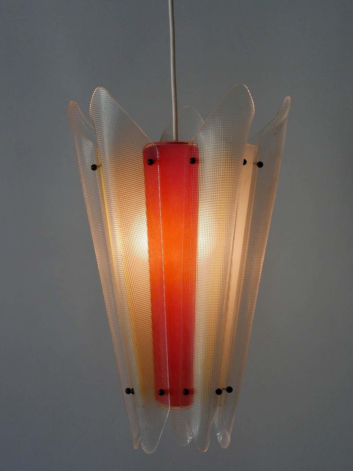 Rare Mid Century Modern Multi Coloured Lucite Pendant Lamp Germany 1960s photo vintage