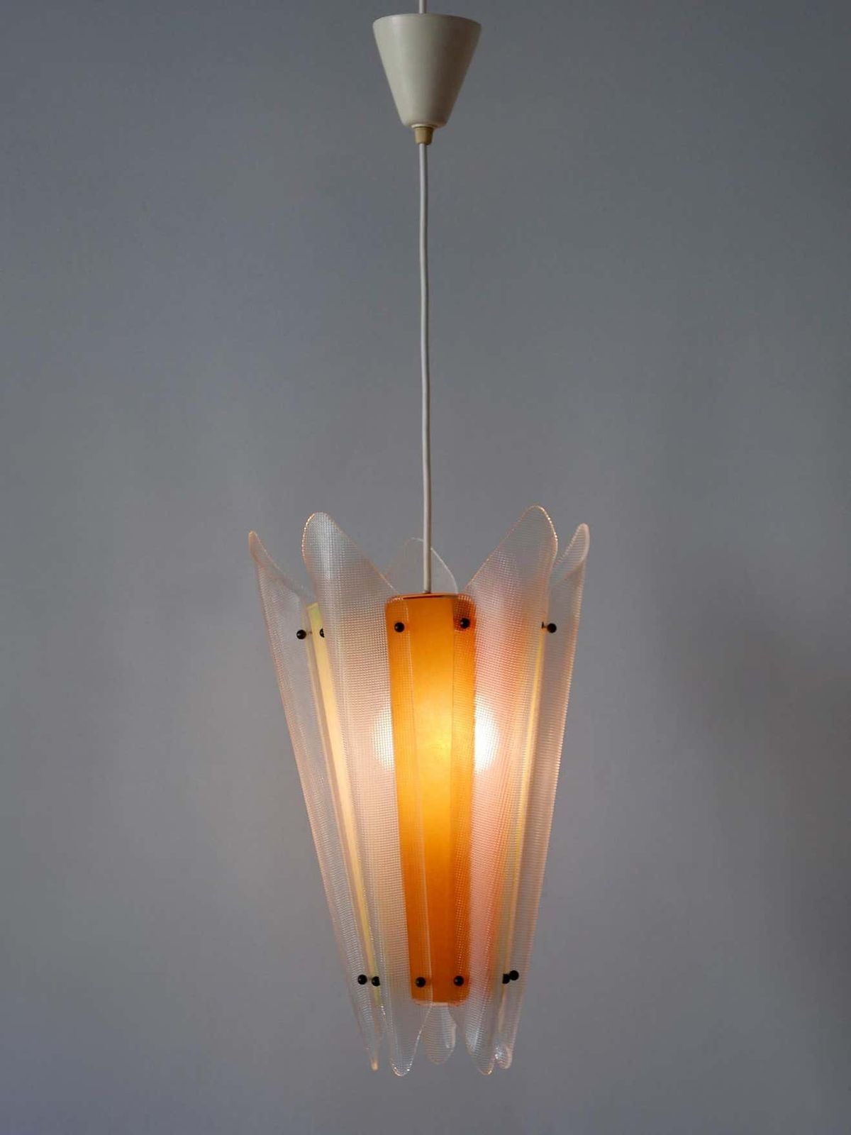Lighting Rare Mid Century Modern Multi Coloured Lucite Pendant Lamp Germany 1960s photo