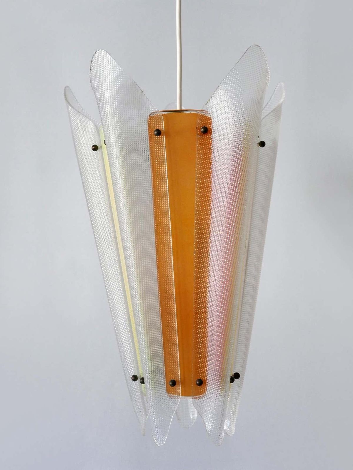 2541.0 Rare Mid Century Modern Multi Coloured Lucite Pendant Lamp Germany 1960s photo