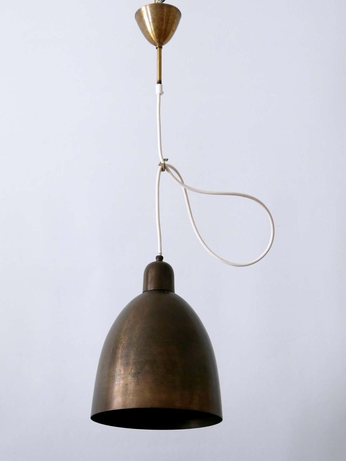 Rare & Elegant Mid Century Modern Brass Church Pendant Lamps Germany 1950s photo 1634.0