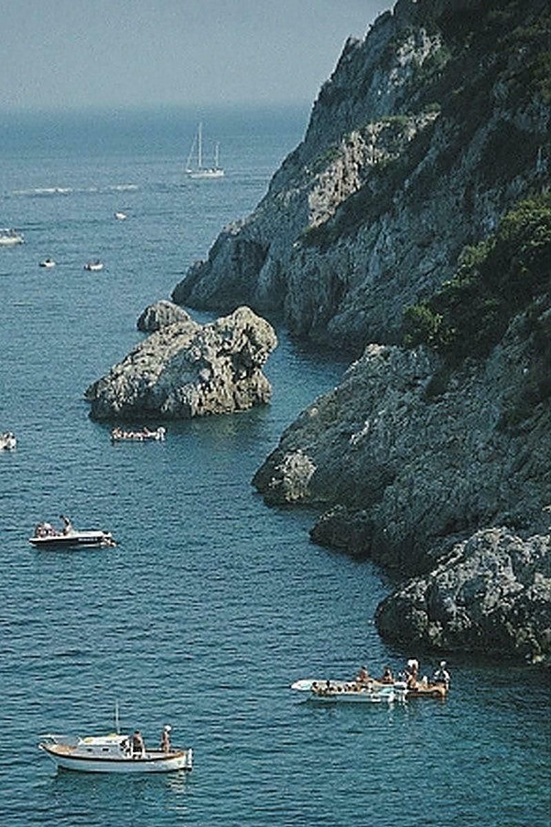 Porto Ercole Boats By Slim Aarons, Limited Edition Estate Stamped C Type photo for sale