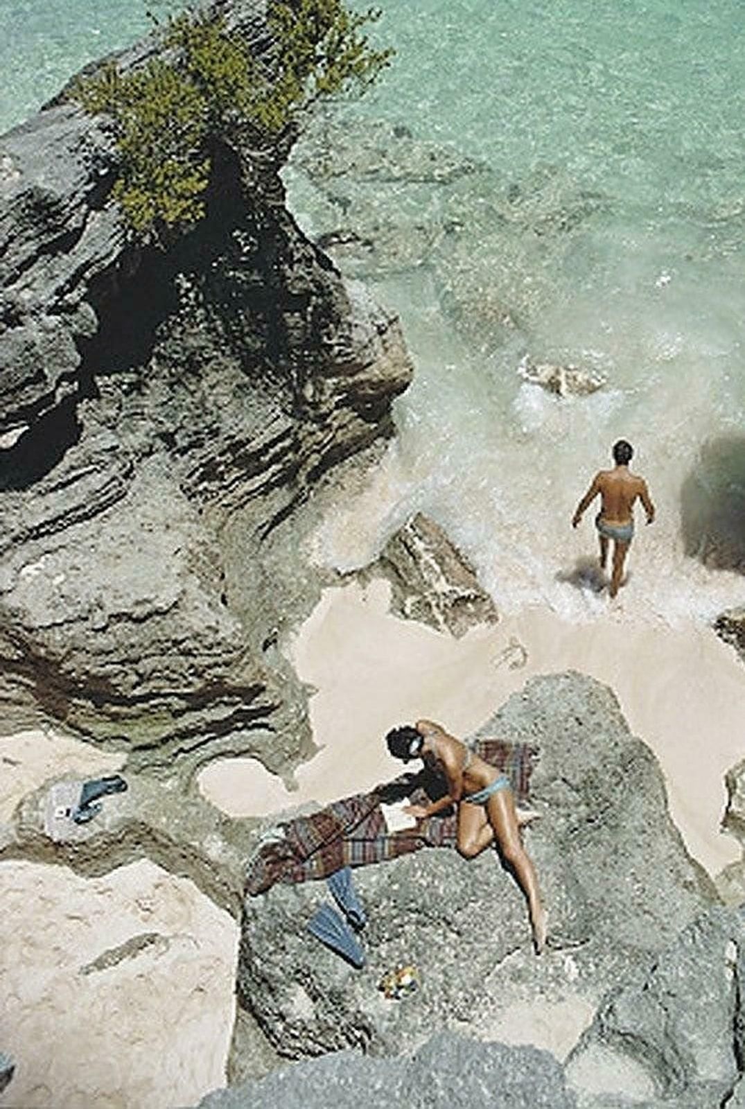 On The Beach In Bermuda By Slim Aarons photo Art