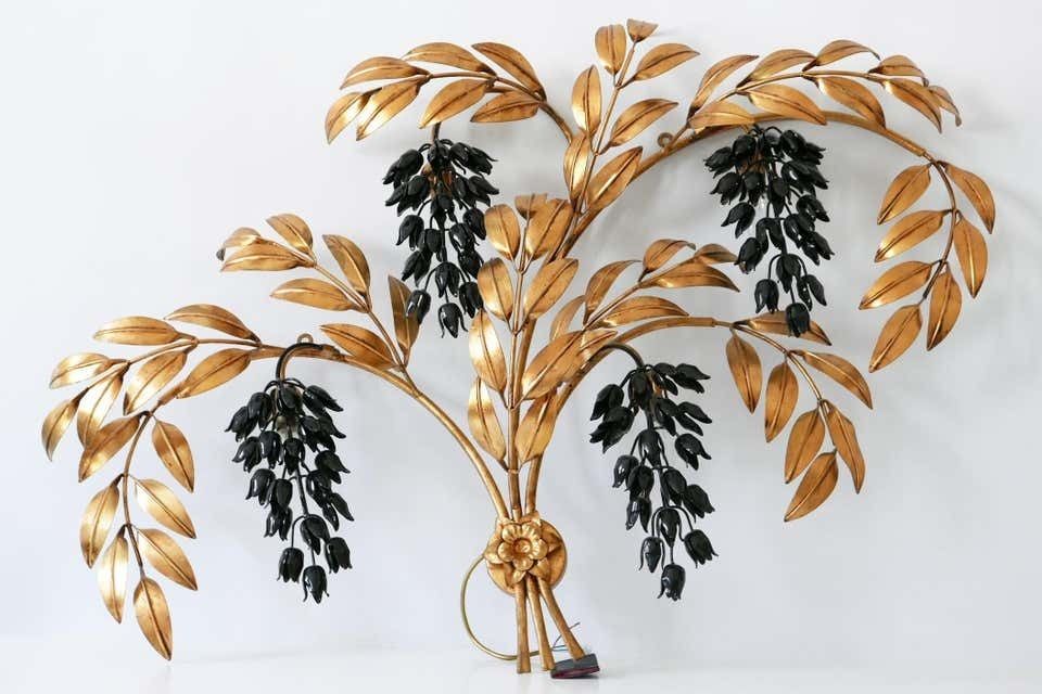 Huge Pioggia D''Oro Gilt Metal Wall Lamp Or Sconce By Hans Kögl, 1970s, Germany photo buy