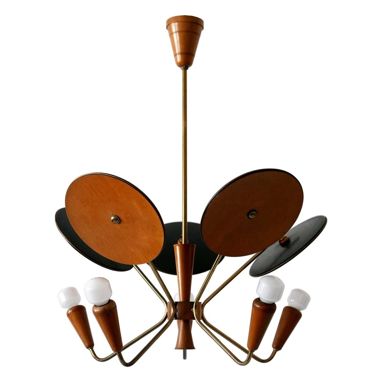 Exceptional Mid Century Modern Sputnik Pendant Lamp Or Chandelier Germany 1950s