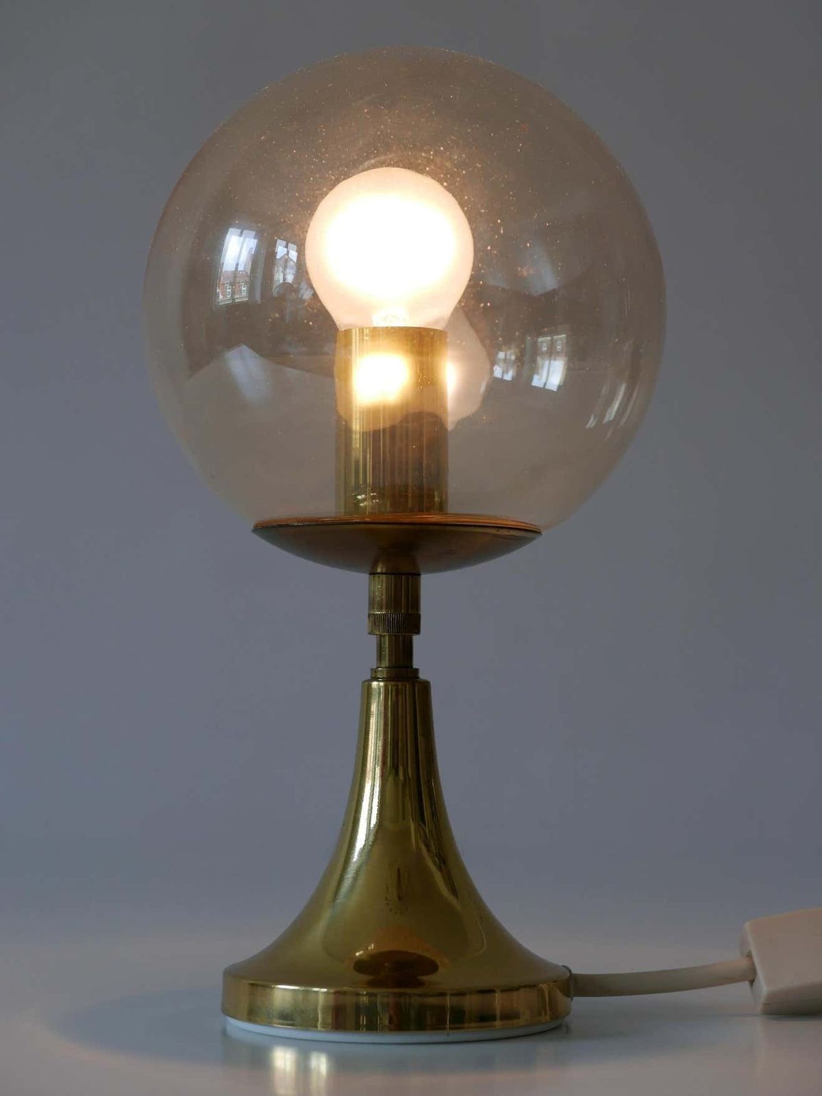 Lovely Mid Century Modern Brass Table Lamp By Sölken Leuchten, Germany, 1960s photo vinterior