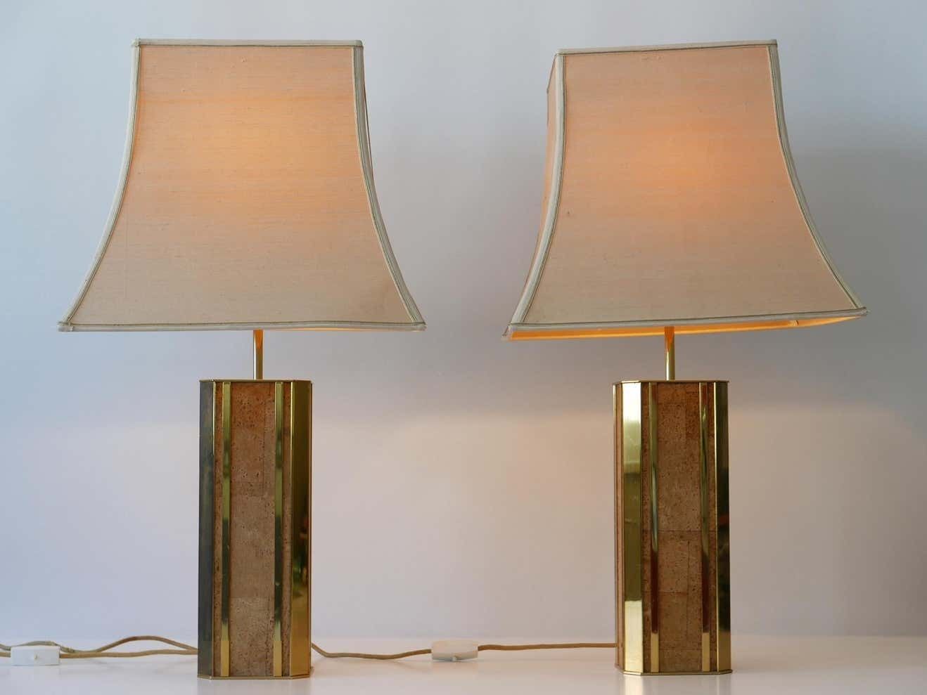 Set Of Two Monumental Mid Century Table Lamps By Vereinigte Werkstätten Germany photo 7714.0