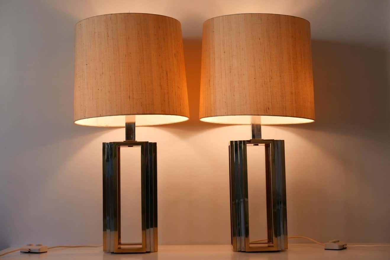 Set Of Two Monumental Bicolor Table Or Floor Lamps By Romeo Rega, 1970s, Italy photo Lighting