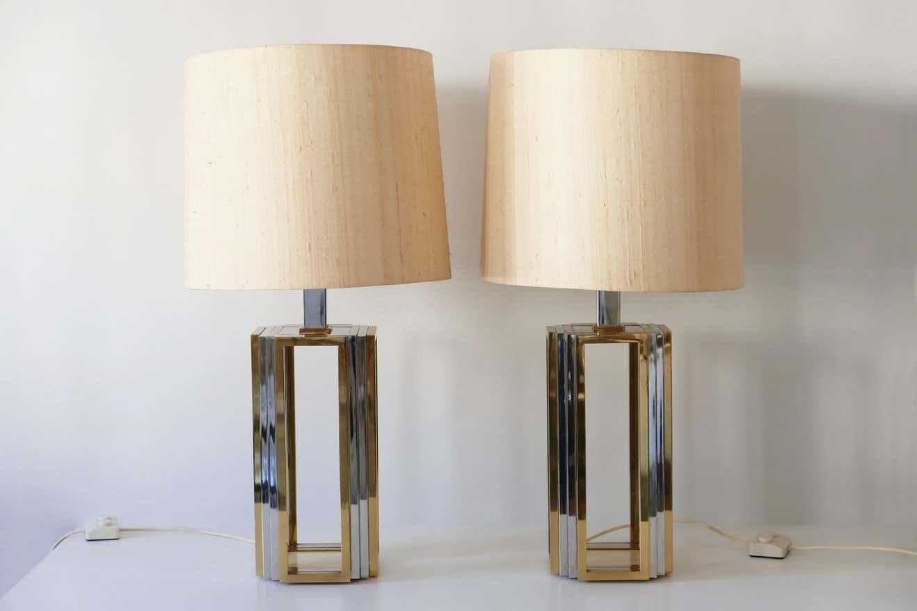 Set Of Two Monumental Bicolor Table Or Floor Lamps By Romeo Rega, 1970s, Italy photo vintage