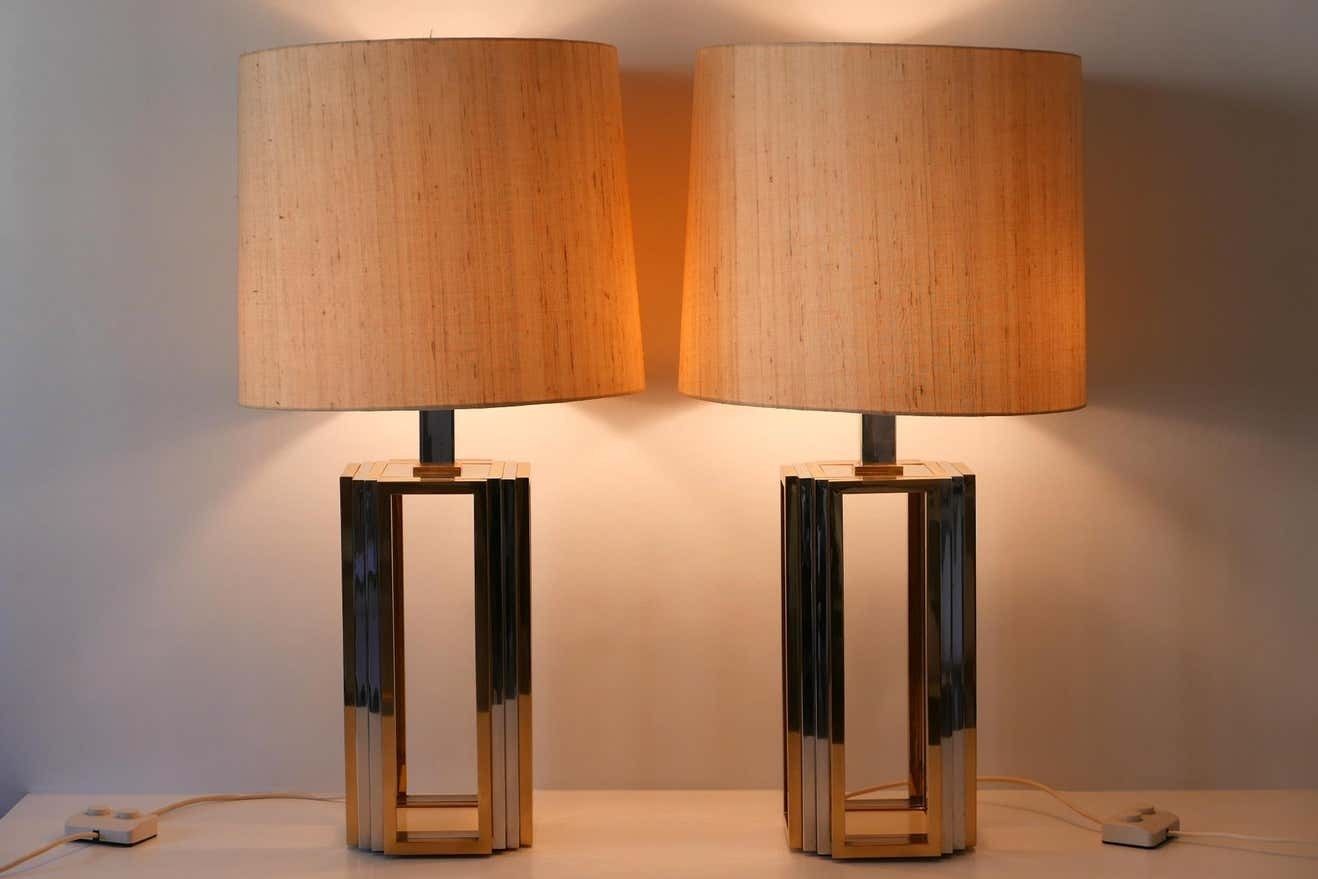 photo furniture Set Of Two Monumental Bicolor Table Or Floor Lamps By Romeo Rega, 1970s, Italy