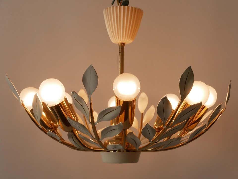 Rare 8 Flamed Sputnik Chandelier Or Pendant Lamp By Vereinigte Werkstätten 1950s photo 1997.0