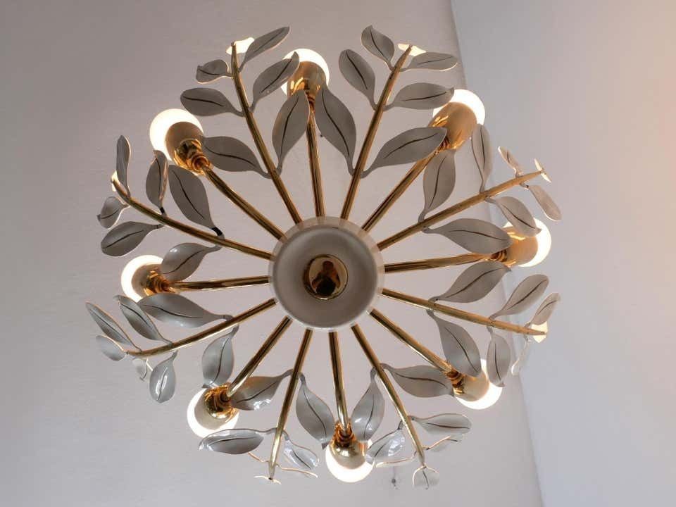 photo for sale Rare 8 Flamed Sputnik Chandelier Or Pendant Lamp By Vereinigte Werkstätten 1950s