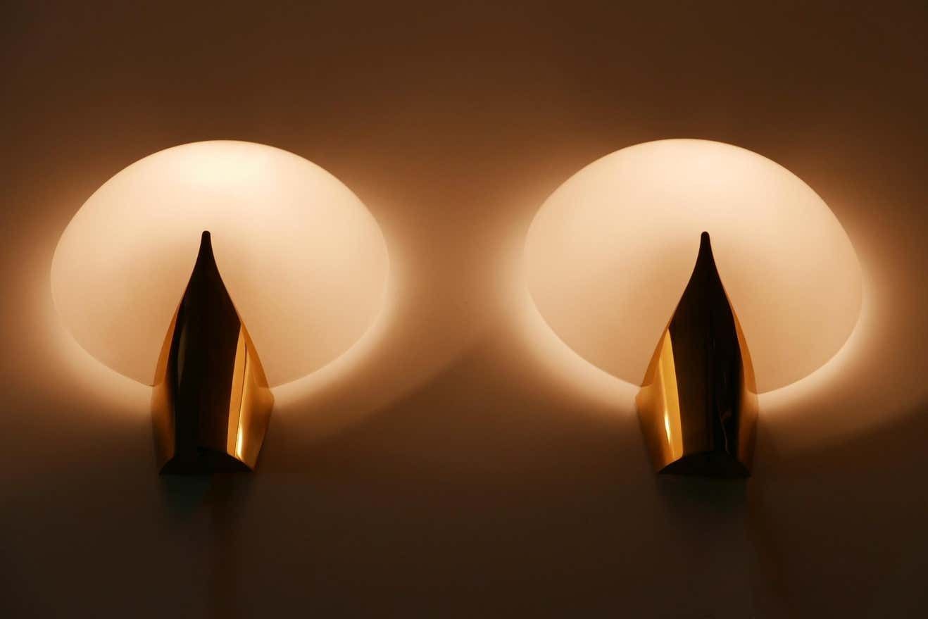 photo vinterior Set Of Two Elegant Modernist Wall Lamps Or Sconces By J.T. Kalmar, 1980s Austria