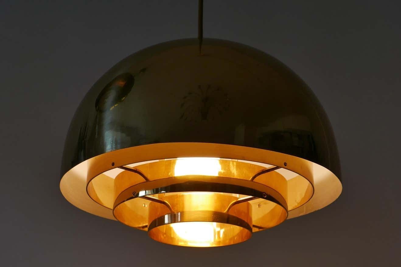 Brass Pendant Lamp Dome By Vereinigte Werkstätten München In 1960s, Germany photo furniture