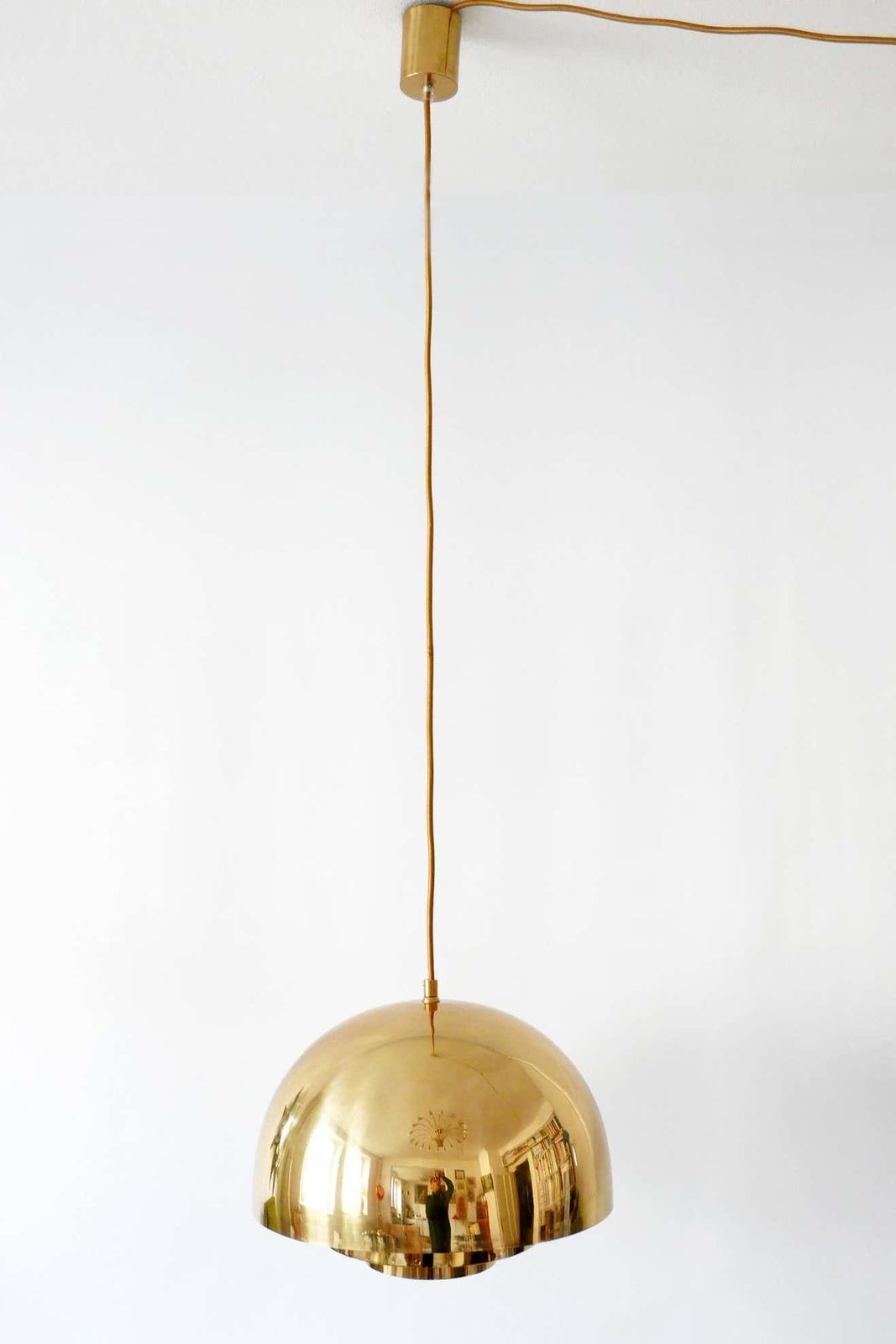 Brass Pendant Lamp Dome By Vereinigte Werkstätten München In 1960s, Germany photo 2269.0