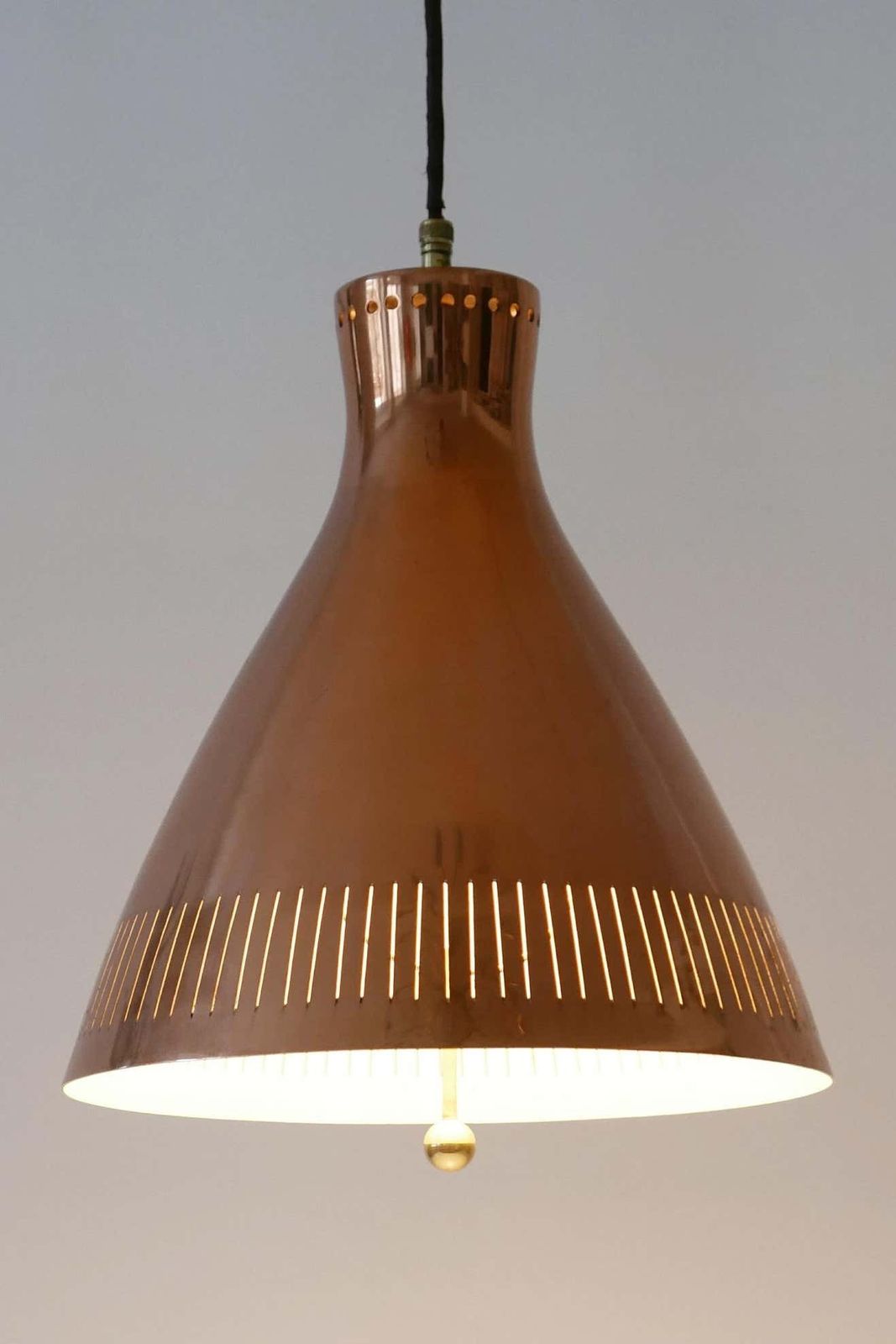 photo furniture Mid Century Modern Copper Pendant Lamp By Vereinigte Werkstätten 1960s Germany