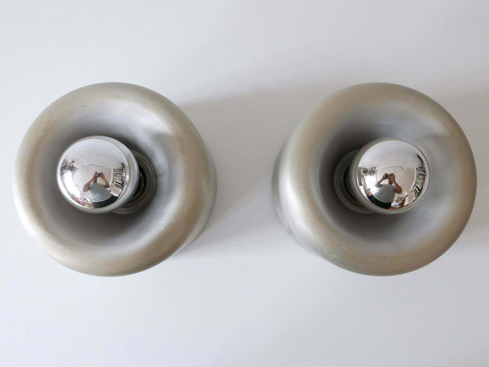 Set Of Two Mid Century Doughnut Ceiling Fixtures Or Sconces By Staff Germany 1970s photo vinterior