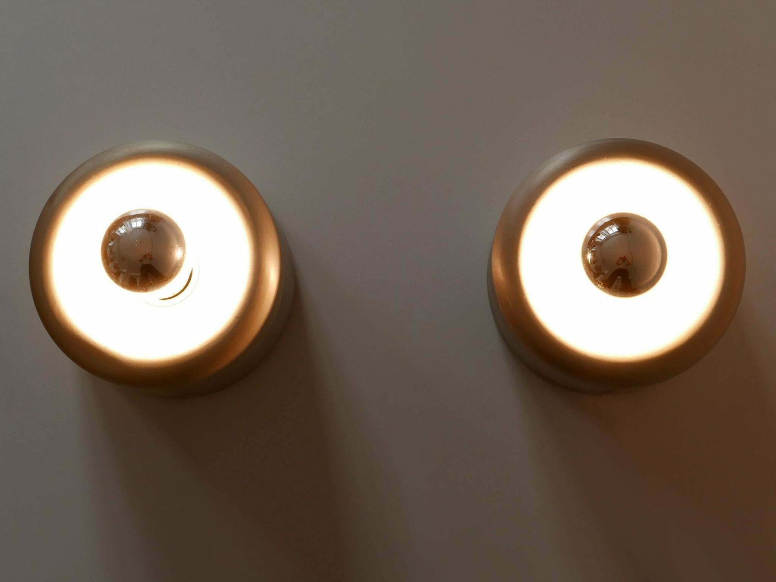 Set Of Two Mid Century Doughnut Ceiling Fixtures Or Sconces By Staff Germany 1970s photo buy