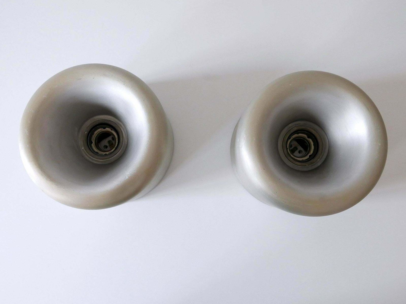 726.0 Set Of Two Mid Century Doughnut Ceiling Fixtures Or Sconces By Staff Germany 1970s photo