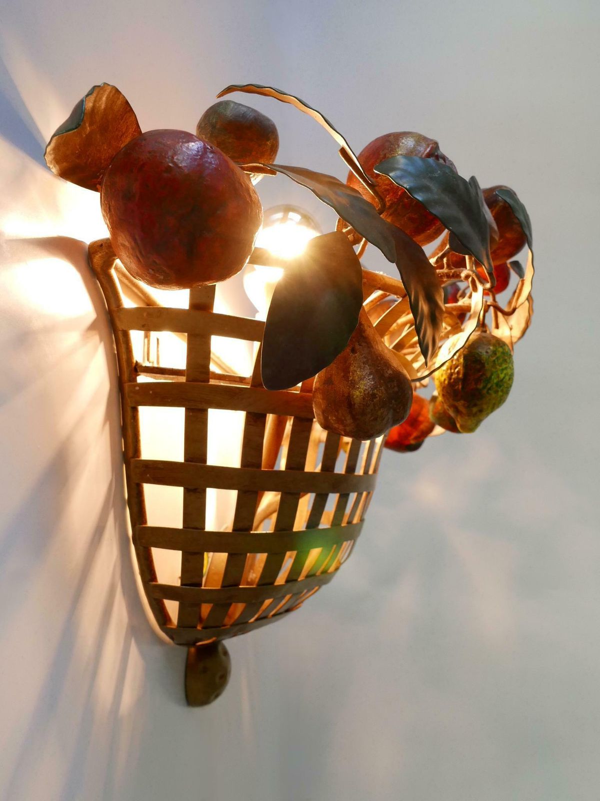 photo for sale Lovely Mid Century Modern Sconce Fruit Basket By Lucienne Monique Italy, 1960s