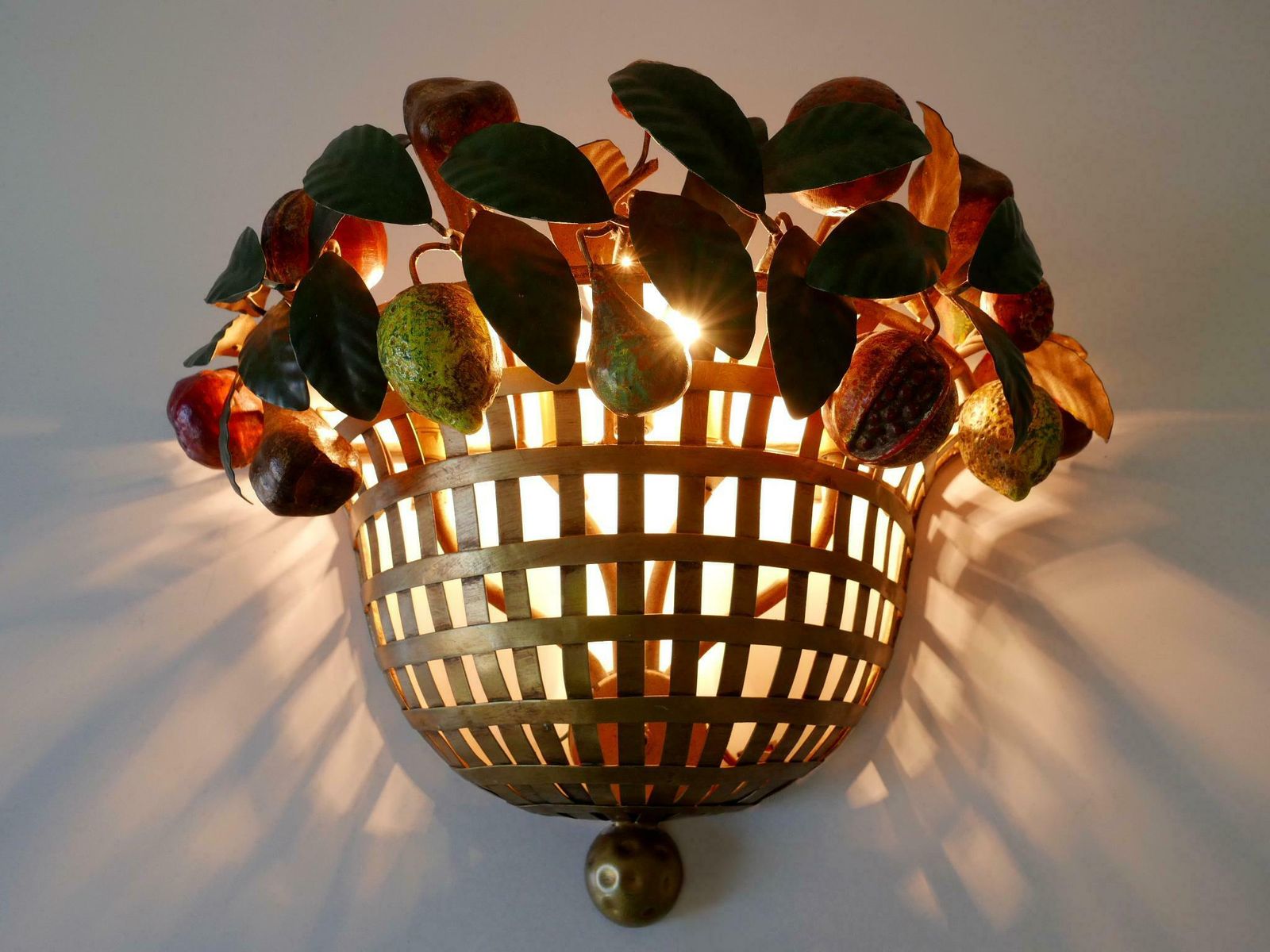 2269.0 Lovely Mid Century Modern Sconce Fruit Basket By Lucienne Monique Italy, 1960s photo