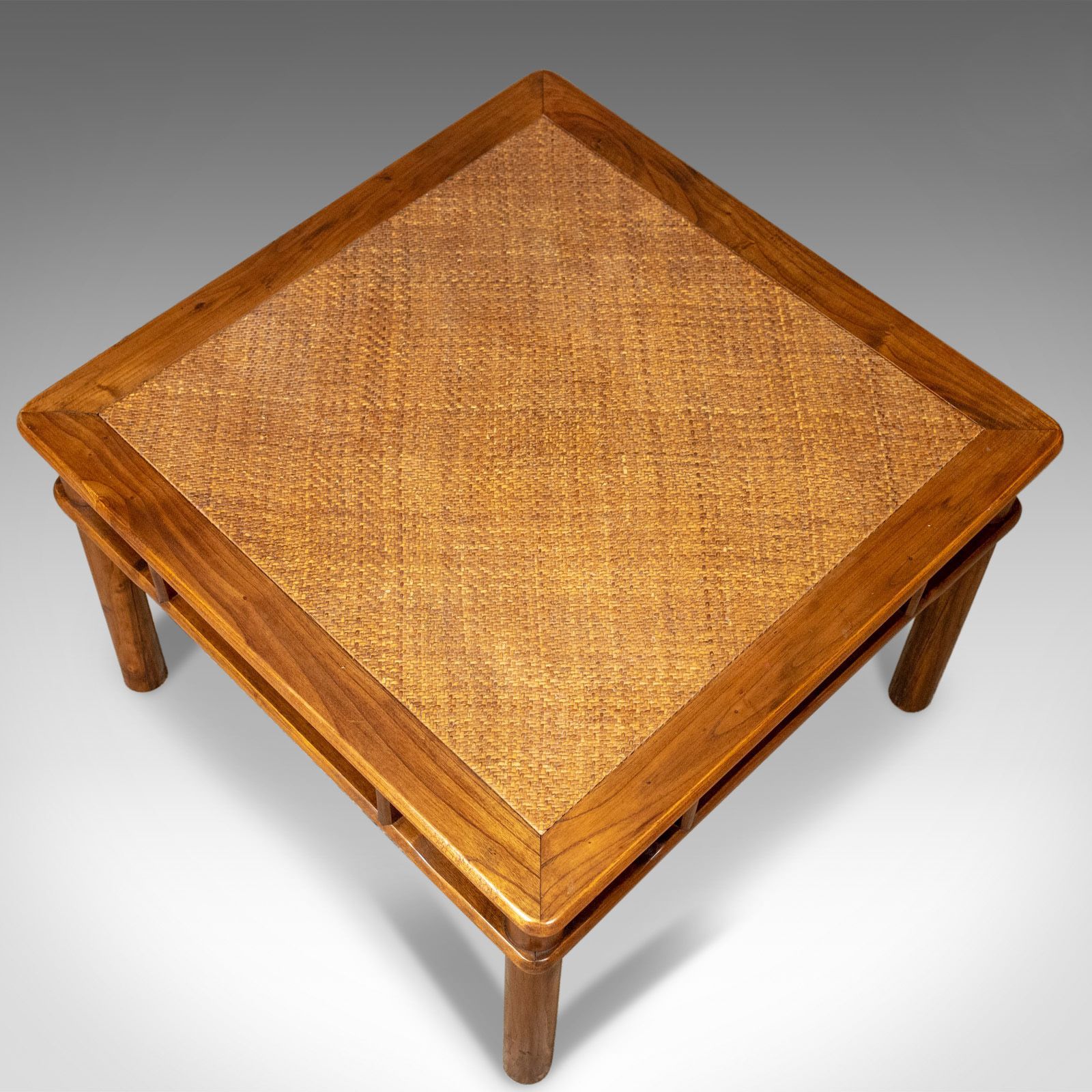 Chinese Elm And Rattan Coffee Table, Side, Lamp, Late 20th Century photo Furniture