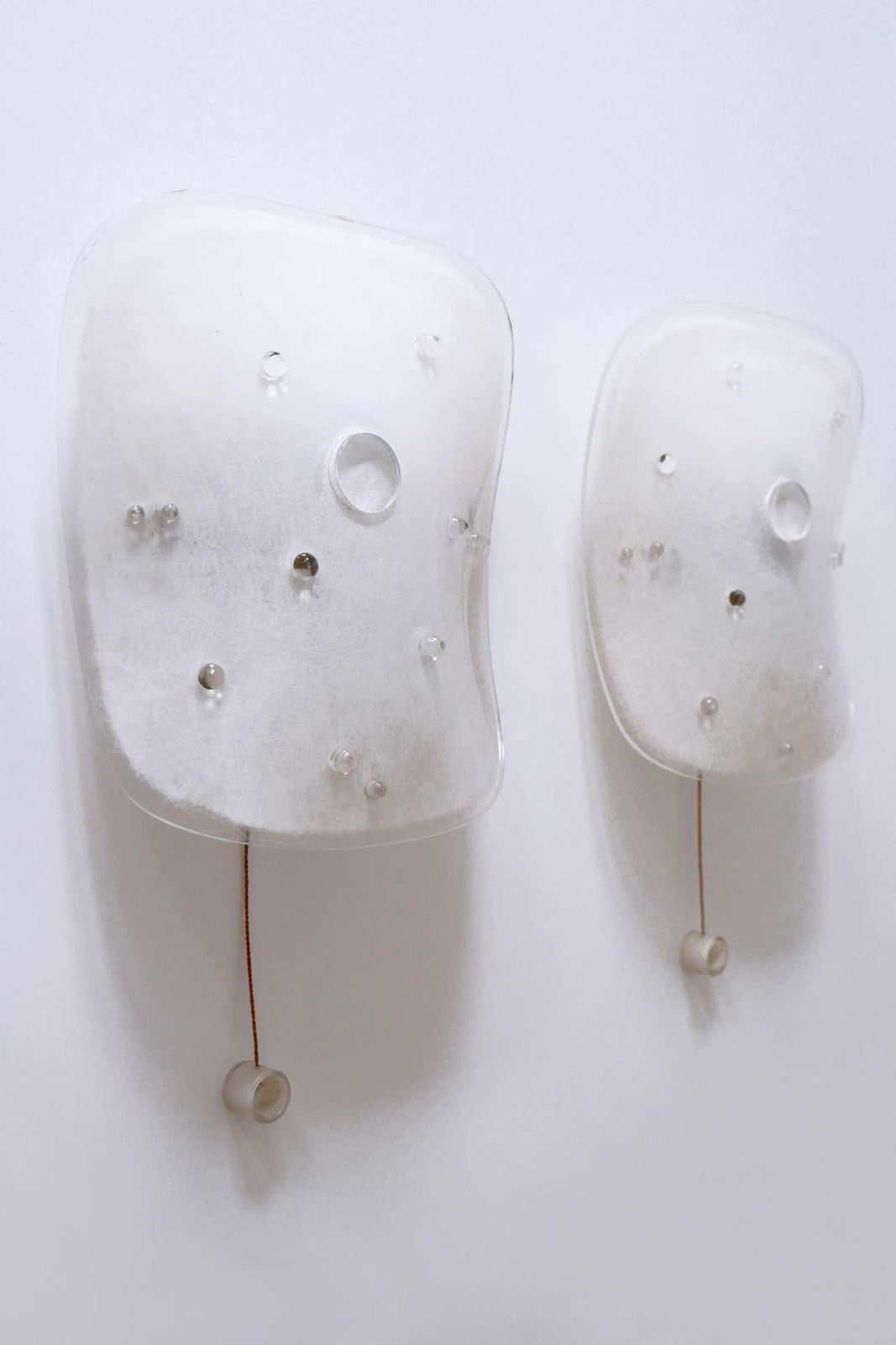 Set Of Two Mid Century Modern Lucite Wall Lamps Sconces By Rupert Nikoll, 1960s photo for sale