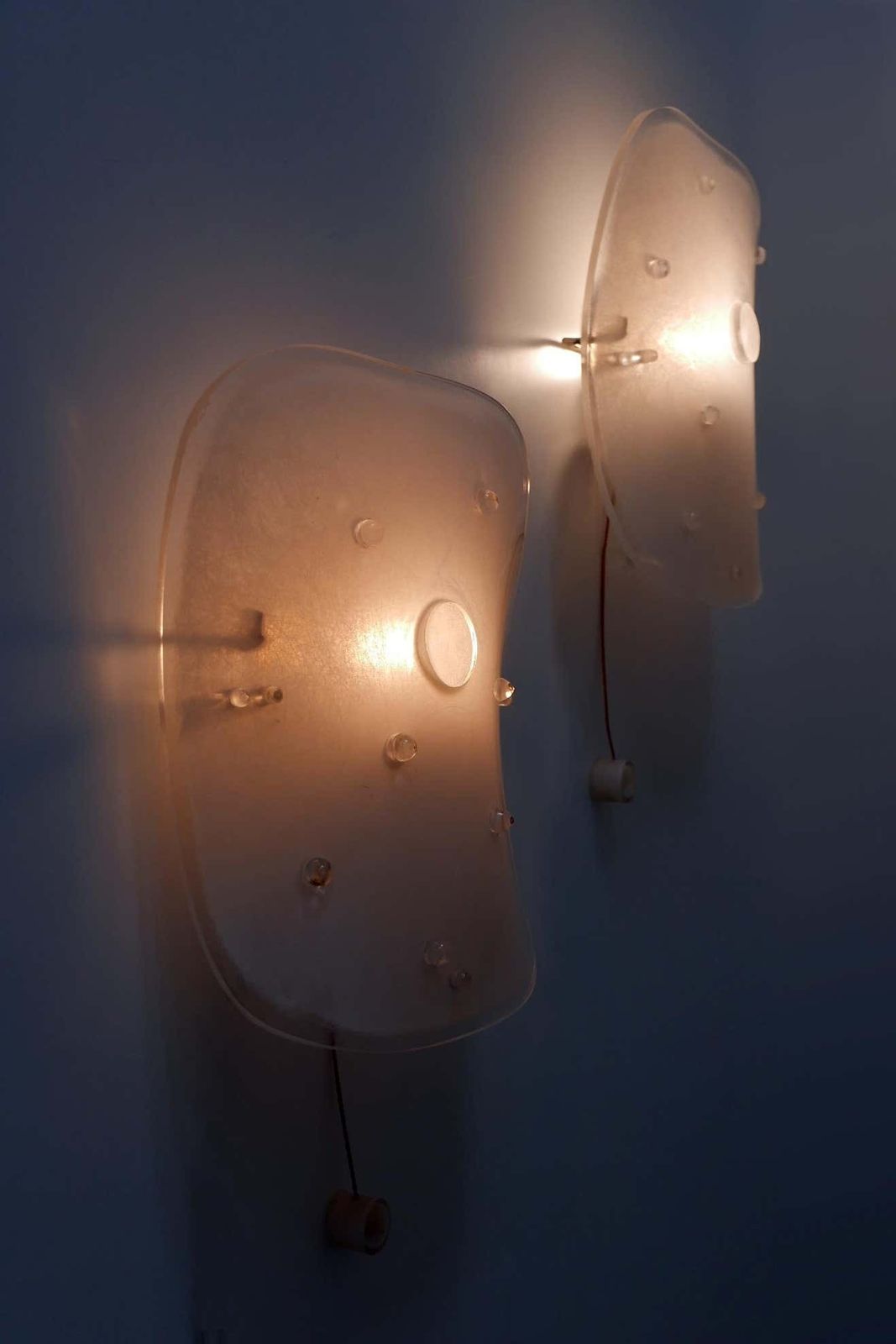 Lighting Set Of Two Mid Century Modern Lucite Wall Lamps Sconces By Rupert Nikoll, 1960s photo