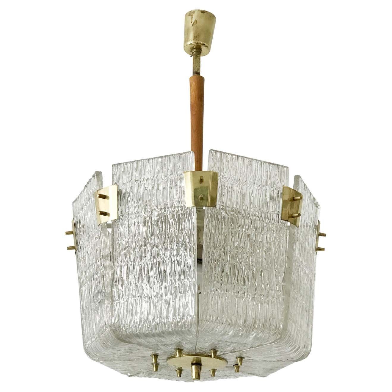 Monumental Midcentury Basket Chandelier Or Pendant Lamp By J.T. Kalmar, 1950s