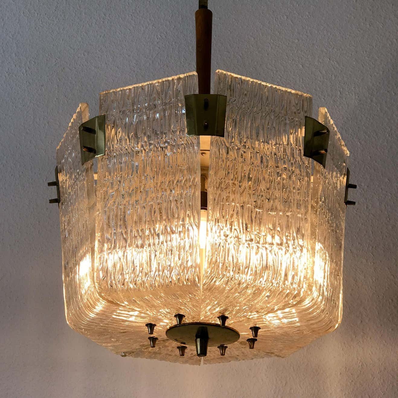 Monumental Midcentury Basket Chandelier Or Pendant Lamp By J.T. Kalmar, 1950s photo Lighting