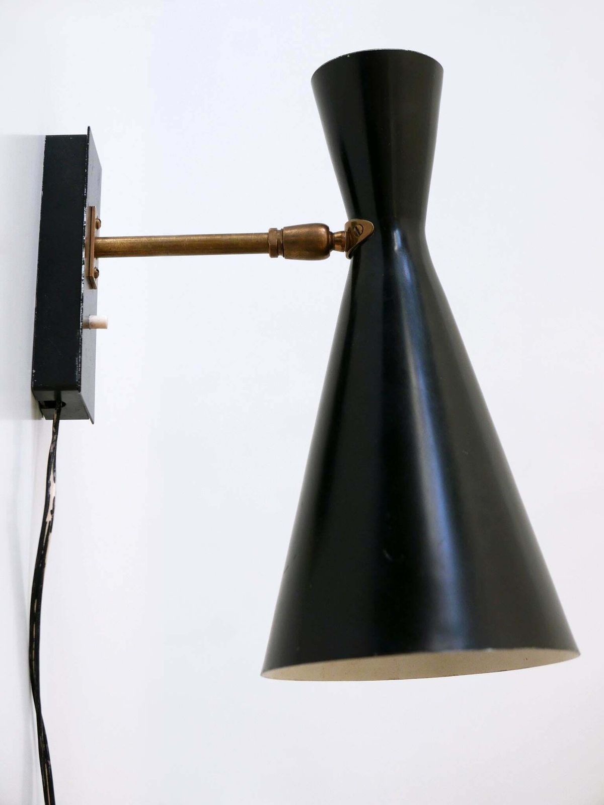 Rare And Elegant Mid Century Modern Diabolo Sconce By Bag Turgi Switzerland 1950s photo for sale