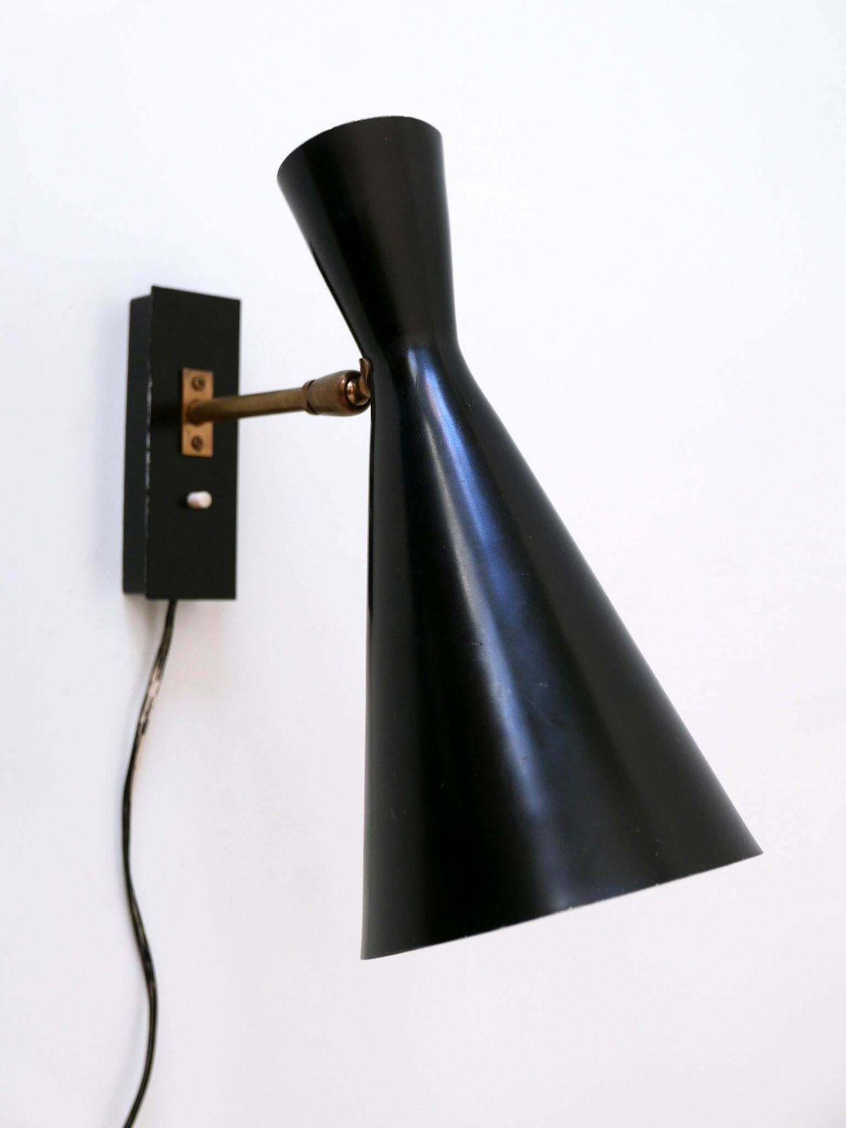 Rare And Elegant Mid Century Modern Diabolo Sconce By Bag Turgi Switzerland 1950s photo vinterior