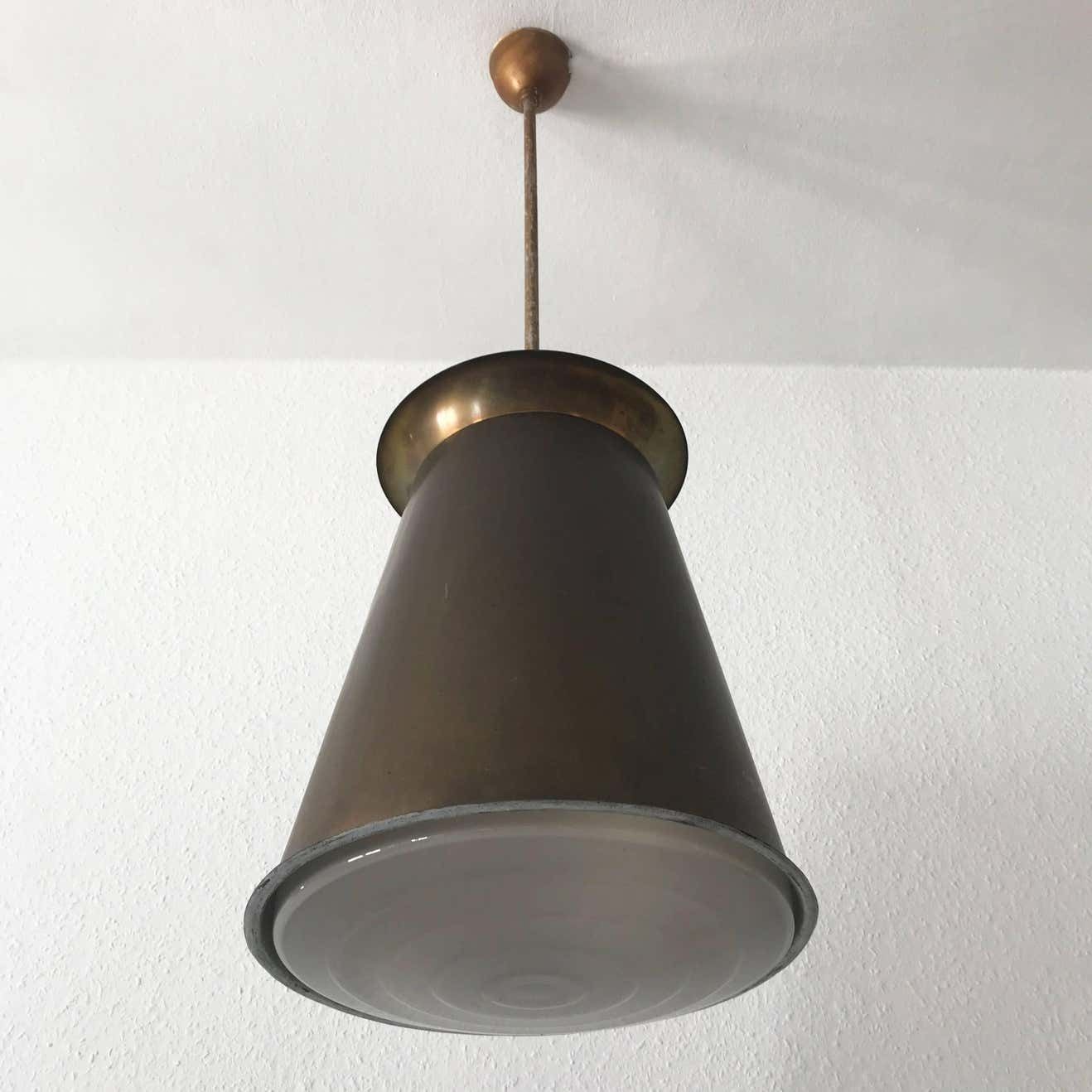 photo for sale Exceptional Bauhaus Pendant Lamp By Adolf Meyer For Zeiss Ikon, 1930s, Germany